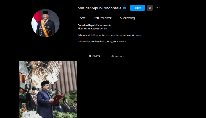 Akun Instagram Presiden Republik Indonesia